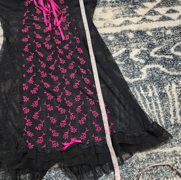 Frederick's of Hollywood Women's Black and Pink Lingierie Dress Size Medium - Picture 6 of 7